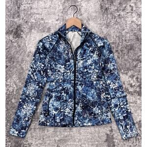 Manduka Jacket Small Womens Sequence Full Zip Athletic Blue Print